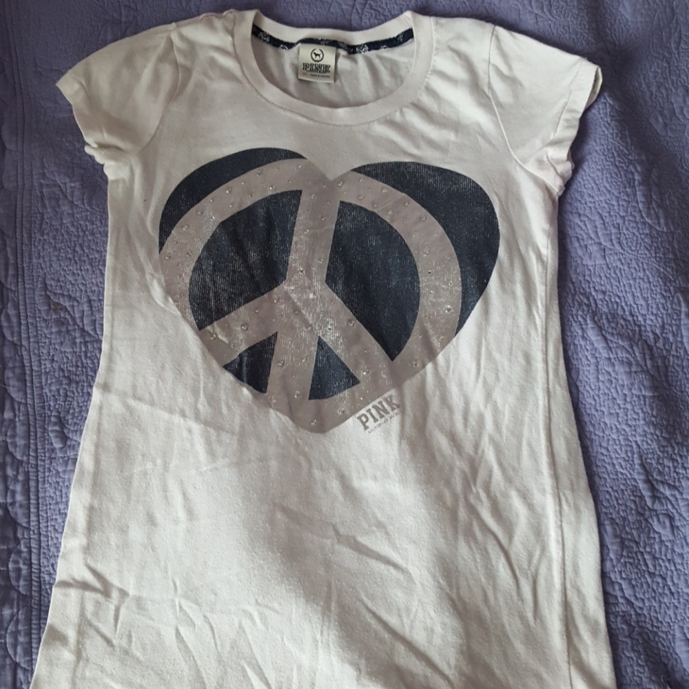 PINK Victoria's secret, white tee shirt